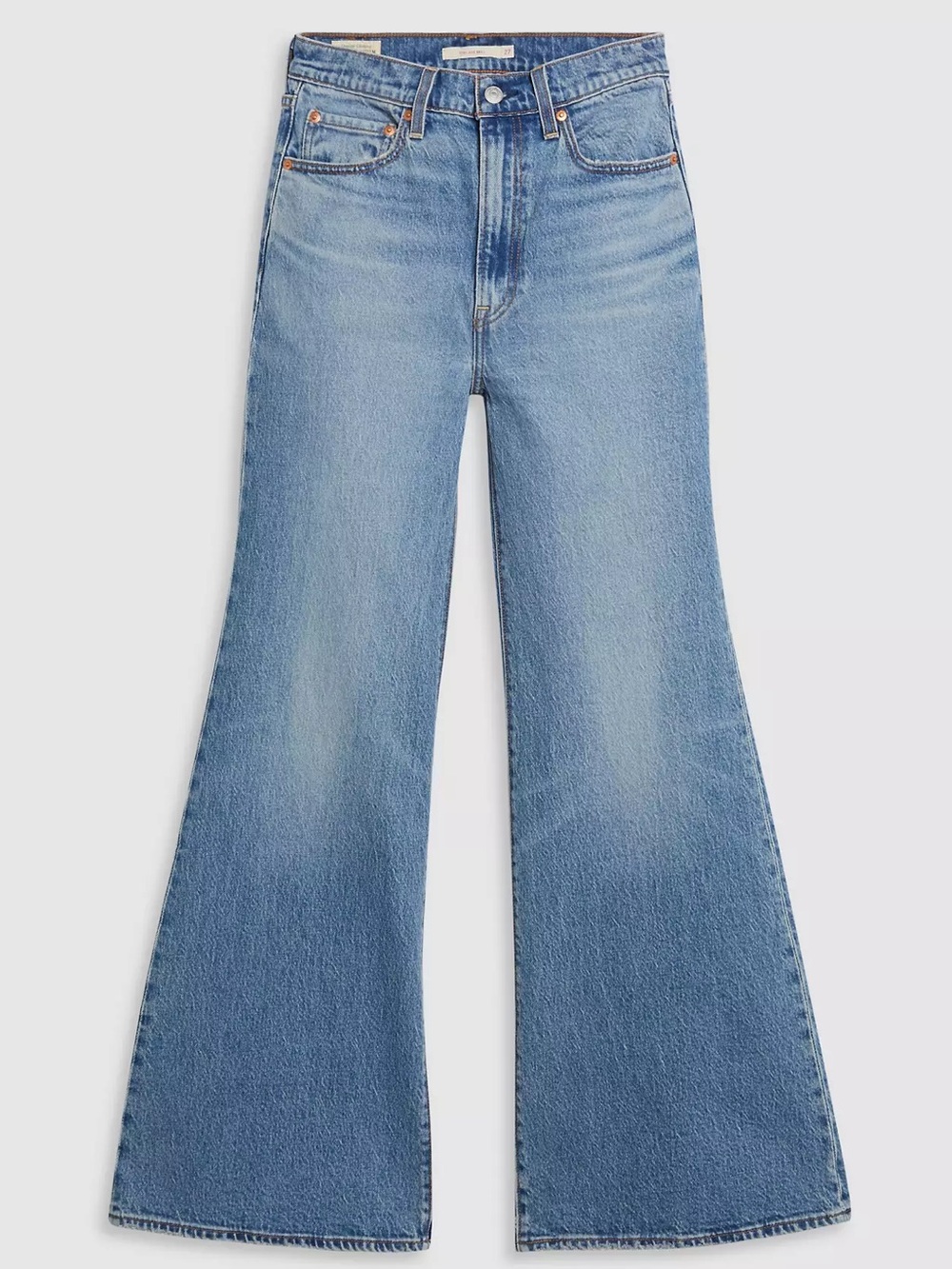 Levi’s Ribcage Bell Jeans Mid Wash High Rise Flare Bell Bottom Denim Size 32